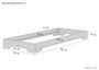 Extra niedriges stabiles Teenagerbett in kompakter Form 80x190 Massivholz Kiefer V-60.41-08-190