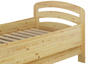 Seniorenbett extra hoch 90x220 Holzbett Kiefer massiv Einzelbett mit w�hlbarem Zubeh�r V-60.43-09-220