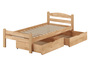Einzelbett Buche massiv 80x200 Bettgestell und w�hlbare Ausstattung V-60.45-08