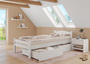 Wei�es Einzelbett Buche massiv 80x200 Bettgestell und w�hlbare Ausstattung V-60.45-08W