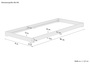 Kleines Unterschiebbett Futon extra niedriges Holzbett 80x 180 cm Fichte Tanne ge�lt V-60.47-08-180