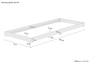 Schmales Holzbett extra niedrig Kiefer wei� 80x190 Zubeh�r w�hlbar V-60.47W-08-190