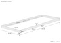 Wei�es Flachbett extra niedriges Holzbett in �berl�nge 90x220 Kiefer V-60.47W-09-220