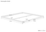 Wei�es Ehebett 180x200 Kiefer massiv extra flaches Futonbett V-60.47W-18