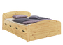 Funktionsbett Doppelbett 3 Bettk�sten 160x200 Senioren Massivholz Kiefer Zubeh�r w�hlbar V-60.50-16