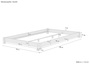 Breites, flaches Futonbett Einzelbett 120x200 Kiefer massiv V-60.51-12