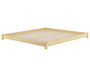Niedriges Bodenbett Ehebett Vollholzbett in Kingsize 200x200 Kiefer massiv V-60.51-20