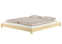 Niedriges Bodenbett Ehebett Vollholzbett in Kingsize 200x200 Kiefer massiv V-60.51-20