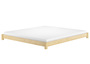 Niedriges Bodenbett Ehebett Vollholzbett in Kingsize 200x200 Kiefer massiv V-60.51-20
