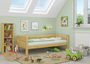 Kieferbett natur Einzelbett 90x200 Massivholz-Bettgestell Sofabett mit w�hlbarem Zubeh�r V-60.53-09