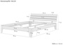 Wei�es Doppelbett in �berl�nge 160x220 Bettgestell Holzbett Massivholz Kiefer Wei� V-60.54-16-220W