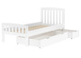 Klassisches Kieferbett wei�, 90x200 cm, Einzelbett, Zubeh�r w�hlbar V-60.57-09W