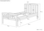 Klassisches Kieferbett wei�, 90x200 cm, Einzelbett, Zubeh�r w�hlbar V-60.57-09W