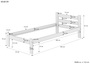 Einzelbett G�stebett 90x200 Fichte massiv lackiert mit w�hlbarem Zubeh�r V-60.60-09