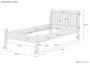 G�stebett Einzelbett Echtholzbett 100x200 hohe Sitzkante Kiefer massiv V-60.61-10