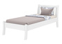 Wei�es, geschwungenes Einzelbett Echtholzbett 90x200 Kiefer massiv V-60.61W-09