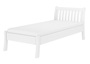 Wei�es, geschwungenes Einzelbett Echtholzbett 90x200 Kiefer massiv V-60.61W-09
