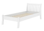 Wei�es, geschwungenes Einzelbett Echtholzbett 90x200 Kiefer massiv V-60.61W-09