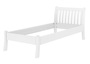 Wei�es, geschwungenes Einzelbett Echtholzbett 90x200 Kiefer massiv V-60.61W-09