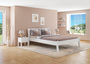 G�stebett Doppelbett Echtholzbett 160x200 hohe Sitzkante Kiefer massiv wei� V-60.61W-16