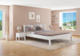 G�stebett Doppelbett Echtholzbett 180x200 hohe Sitzkante Kiefer massiv wei� V-60.61W-18