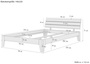 Futonbett Kiefer-Bettgestell massiv 140x220 �berl�nge Doppelbett Zubeh�r w�hlbar V-60.62-14-220