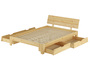 Schmales Doppelbett 140x200 Futonbett Kiefer natur Zubeh�r w�hlbar V-60.62S8-14