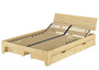 Schmales Doppelbett 140x200 Futonbett Kiefer natur Zubeh�r w�hlbar V-60.62S8-14