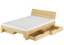 Schmales Doppelbett 140x200 Futonbett Kiefer natur Zubeh�r w�hlbar V-60.62S8-14