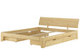 Gem�tliches Doppelbett Ehebett Futonbett Kiefer massiv natur mit w�hlbarem Zubeh�r V-60.62S8-18