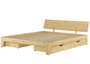 Gem�tliches Doppelbett Ehebett Futonbett Kiefer massiv natur mit w�hlbarem Zubeh�r V-60.62S8-18