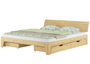 Gem�tliches Doppelbett Ehebett Futonbett Kiefer massiv natur mit w�hlbarem Zubeh�r V-60.62S8-18