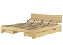 Gem�tliches Doppelbett Ehebett Futonbett Kiefer massiv natur mit w�hlbarem Zubeh�r V-60.62S8-18