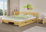 Gem�tliches Doppelbett Ehebett Futonbett Kiefer massiv natur mit w�hlbarem Zubeh�r V-60.62S8-18