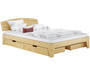 Klassisches Doppelbett Futonbett Kiefer massiv natur 140x200 Zubeh�r w�hlbar V-60.63S8-14