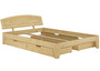 Klassisches Doppelbett Futonbett Kiefer massiv natur 140x200 Zubeh�r w�hlbar V-60.63S8-14