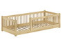 Kinderbett niedriges Bodenbett Kiefer natur 80x180 Kleinkinder Laufstall �hnlich V-60.65-08-180