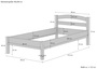 Massivholzbett Buche natur 90x200 Einzelbett Bettgestell Zubeh�r w�hlbar V-60.73-09