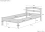 �berlanges Massivholzbett Buche natur 90x220 Holzbett Zubeh�r w�hlbar V-60.73-09-220