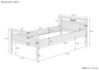 Massivholzbett �berl�nge Seniorenbett Buche 100x220 Einzelbett hohes Bett V-60.74-10-220