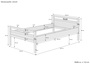 �berlanges Holzbett, Seniorenbett 120x220 Buche lackiert V-60.74-12-220