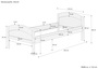 Hohes Massivholzbett in �berl�nge 100x220 Buche natur Zubeh�r w�hlbar V-60.75-10-220