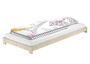 Niederflurbett Einzelbett 90x200 Fichte/Tanne massiv unbehandelt mit w�hlbarem Zubeh�r V-60.85N-09