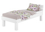 Buche massiv hohe F��e Singlebett Holzbett Bettrahmen waschwei� V-60.86W-HoR