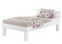 Buche massiv hohe F��e Singlebett Holzbett Bettrahmen waschwei� V-60.86W-HoR