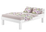 Buche massiv hohe F��e Singlebett Holzbett Bettrahmen waschwei� V-60.86W-HoR