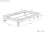 Extra komfortables Einzelbett 120x200 Buche ge�lt Futonbett mit w�hlbarem Zubeh�r  V-60.87-12