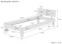 Massivholzbett Einzelbett Doppelbett Eiche ge�lt Liegefl�chengr��e w�hlbar V-60.88-220