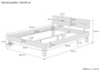 Massivholzbett Einzelbett Doppelbett Eiche ge�lt Liegefl�chengr��e w�hlbar V-60.88-220