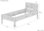 Metallfreies Bettgestell Esche 90x200 Holzbett V-60.90-09KoR